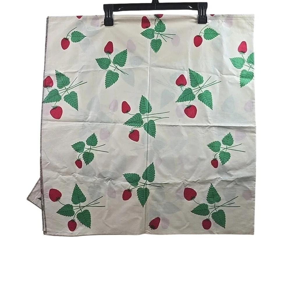 Vintage Swiss Chintz Fabric Strawberry Print‎ Jean Papon 1.2m Decor Textile FLAW